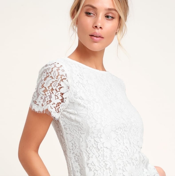 Lulus Classic White Lace top - Picture 4 of 7